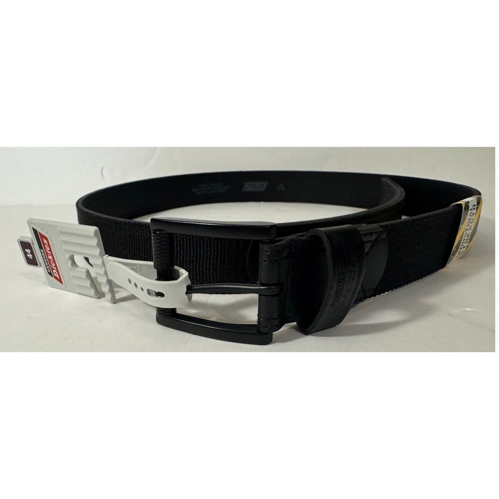 Genuine Dickies‎ Belt Men 44 Black Industrial Strength Webbing Nylon Leather NEW